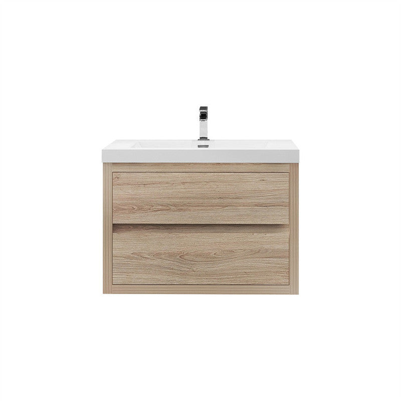 Louis 30" Wall Mounted Bathroom Vanity with Reinforced Acrylic Integrated Sink Top