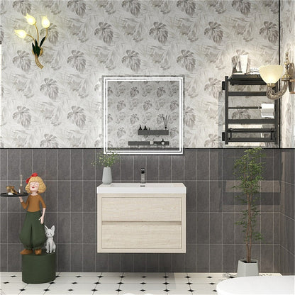 Louis 30" Wall Mounted Bathroom Vanity with Reinforced Acrylic Integrated Sink Top