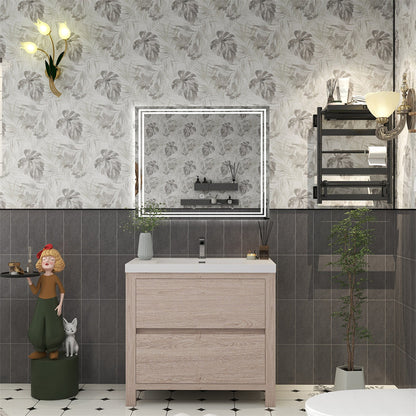 Louis 36" Freestanding Bathroom Vanity with Reinforced Acrylic Integrated Sink Top