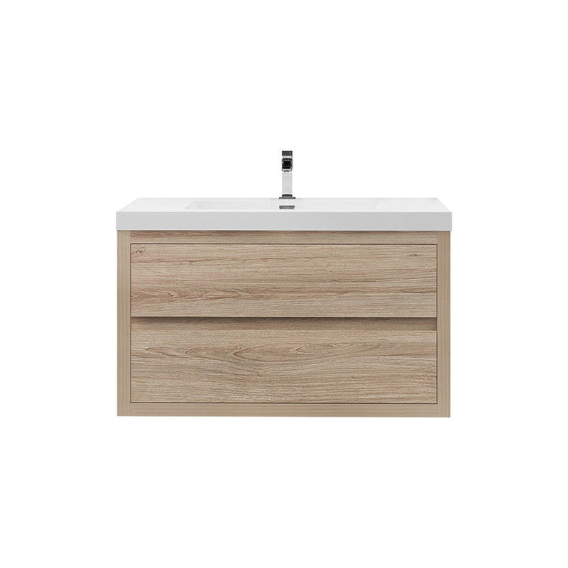 Louis 36" Wall Mounted Bathroom Vanity with Reinforced Acrylic Integrated Sink Top