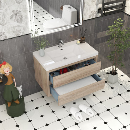 Louis 36" Wall Mounted Bathroom Vanity with Reinforced Acrylic Integrated Sink Top
