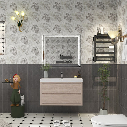 Louis 36" Wall Mounted Bathroom Vanity with Reinforced Acrylic Integrated Sink Top