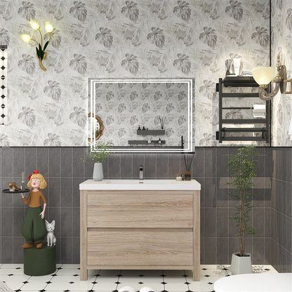 Louis 42" Freestanding Bathroom Vanity with Reinforced Acrylic Integrated Sink Top