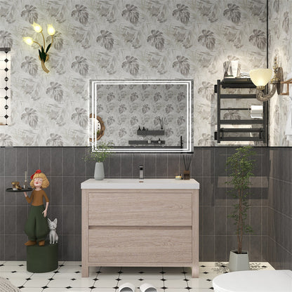 Louis 42" Freestanding Bathroom Vanity with Reinforced Acrylic Integrated Sink Top