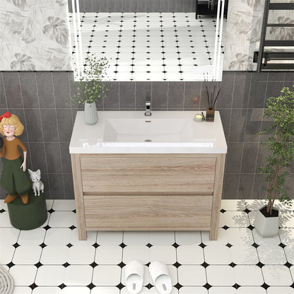 Louis 42" Freestanding Bathroom Vanity with Reinforced Acrylic Integrated Sink Top