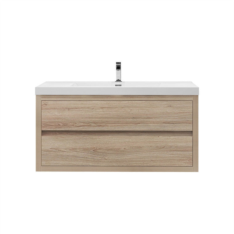 Louis 42" Wall Mounted Bathroom Vanity with Reinforced Acrylic Integrated Sink Top