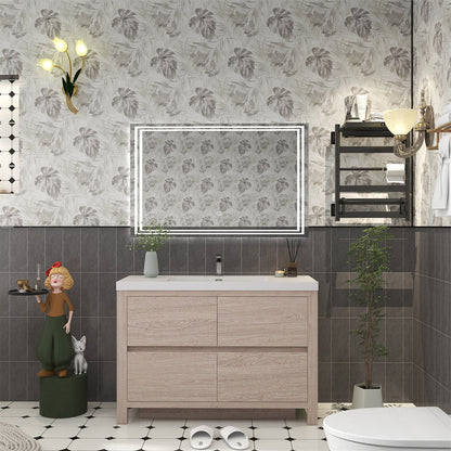 Louis 48" Freestanding Bathroom Vanity with Reinforced Acrylic Integrated Sink Top