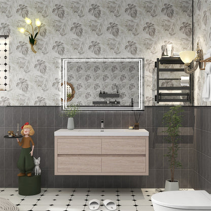 Louis 48" Wall Mounted Bathroom Vanity with Reinforced Acrylic Integrated Sink Top
