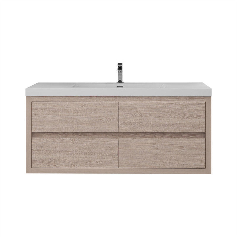 Louis 48" Wall Mounted Bathroom Vanity with Reinforced Acrylic Integrated Sink Top