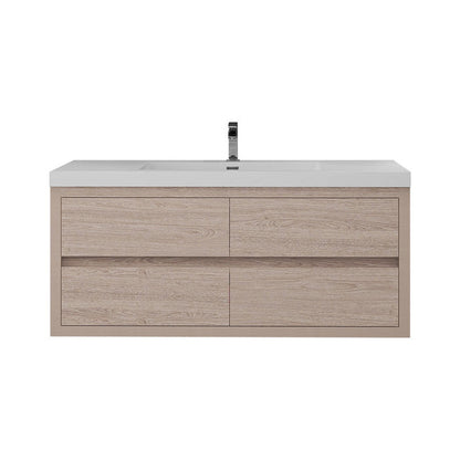 Louis 48" Wall Mounted Bathroom Vanity with Reinforced Acrylic Integrated Sink Top