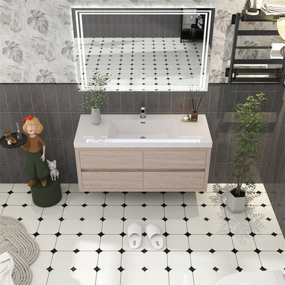 Louis 48" Wall Mounted Bathroom Vanity with Reinforced Acrylic Integrated Sink Top