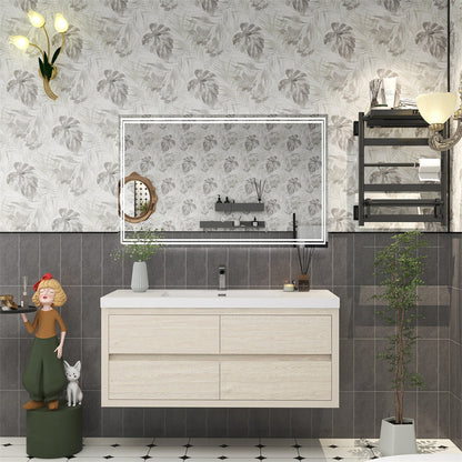 Louis 48" Wall Mounted Bathroom Vanity with Reinforced Acrylic Integrated Sink Top