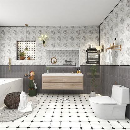 Louis 60" Wall Mounted Bathroom Vanity with Reinforced Acrylic Integrated Sink Top