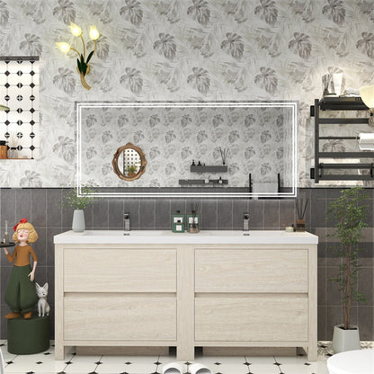 Louis 72" Freestanding Bathroom Vanity with Reinforced Acrylic Integrated Sink Top