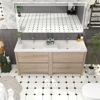 Louis 72" Freestanding Bathroom Vanity with Reinforced Acrylic Integrated Sink Top