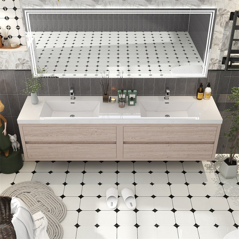 Louis 84" Wall Mounted Bathroom Vanity with Reinforced Acrylic Integrated Sink Top
