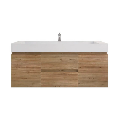 Monterey 60" Wall Mounted Bathroom Vanity with Reinforced Acrylic Integrated Sink Top