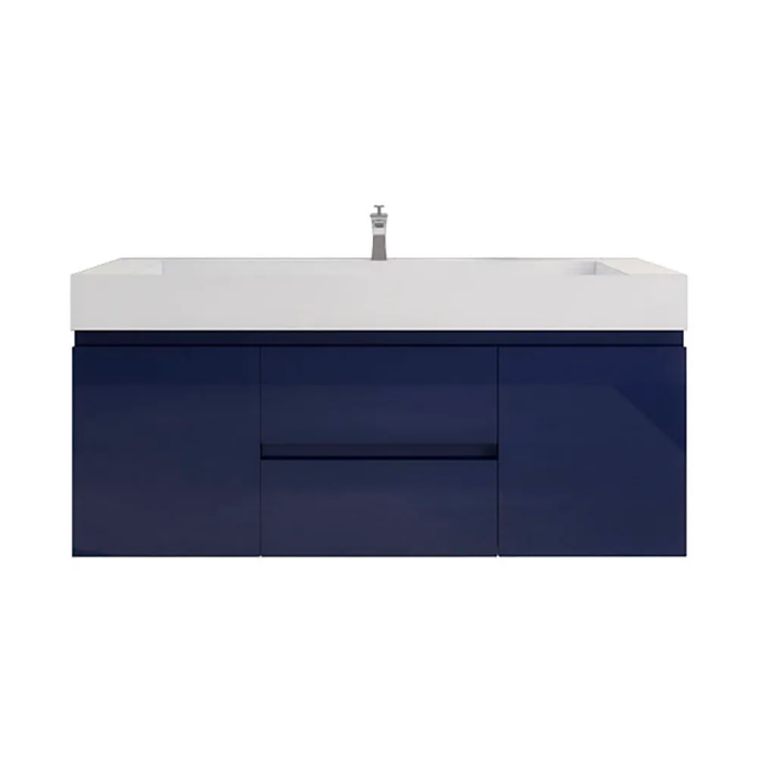 Monterey 60" Wall Mounted Bathroom Vanity with Reinforced Acrylic Integrated Sink Top