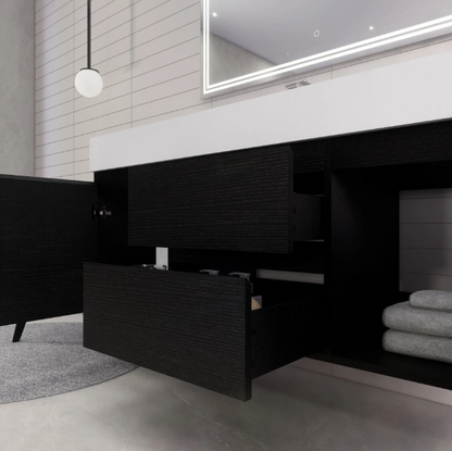 Monterey 60" Wall Mounted Bathroom Vanity with Reinforced Acrylic Integrated Sink Top