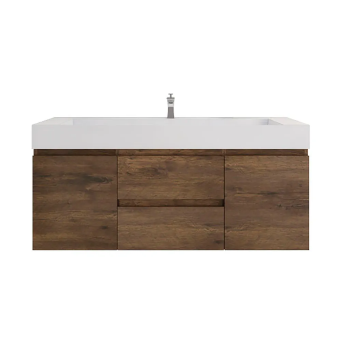 Monterey 60" Wall Mounted Bathroom Vanity with Reinforced Acrylic Integrated Sink Top
