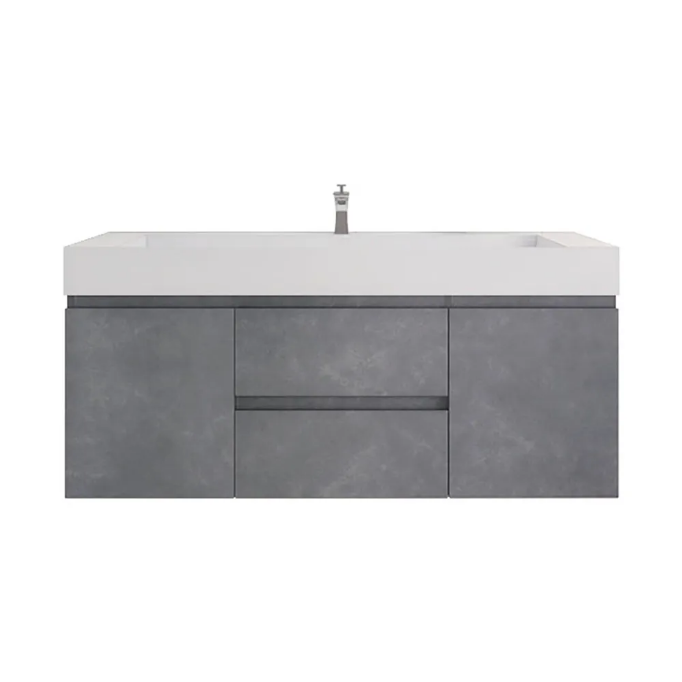 Monterey 60" Wall Mounted Bathroom Vanity with Reinforced Acrylic Integrated Sink Top
