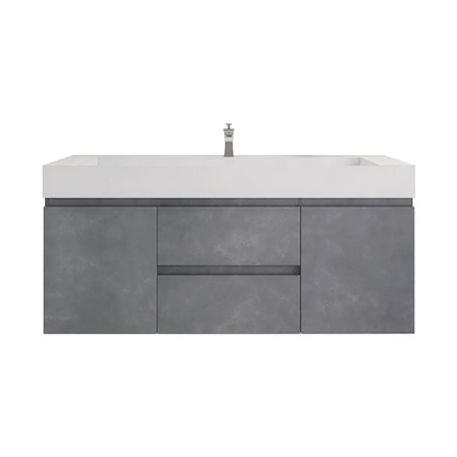Monterey 60" Wall Mounted Bathroom Vanity with Reinforced Acrylic Integrated Sink Top