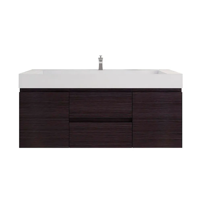 Monterey 60" Wall Mounted Bathroom Vanity with Reinforced Acrylic Integrated Sink Top