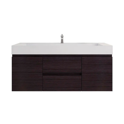 Monterey 60" Wall Mounted Bathroom Vanity with Reinforced Acrylic Integrated Sink Top