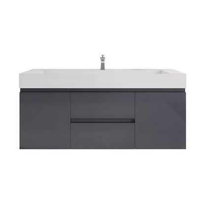 Monterey 60" Wall Mounted Bathroom Vanity with Reinforced Acrylic Integrated Sink Top