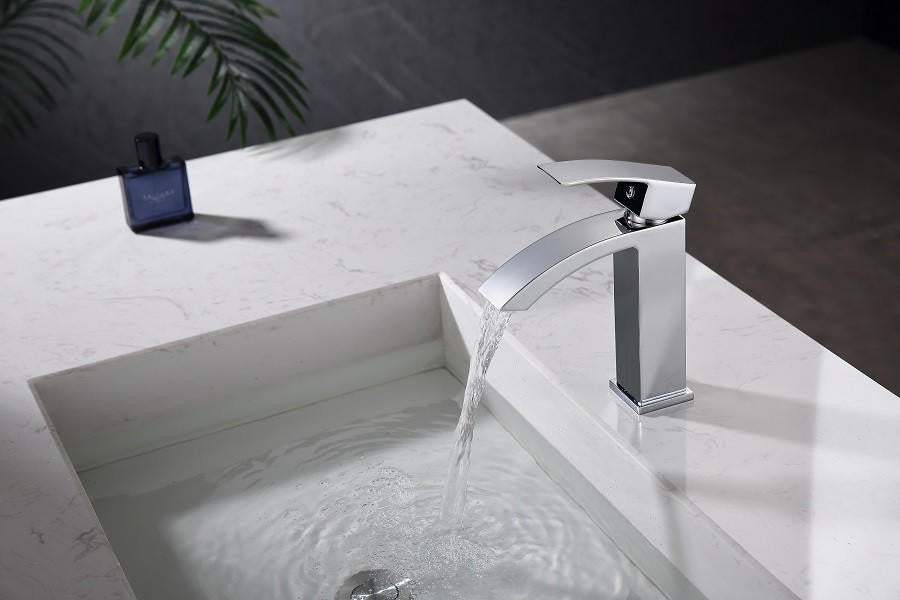 Nelli Curve Single Hole Bathroom Lavatory Faucet, Solid Brass construction