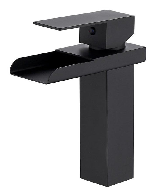 Nelli Waterfall Bathroom Lavatory Faucet, Solid Brass body, single hole installation