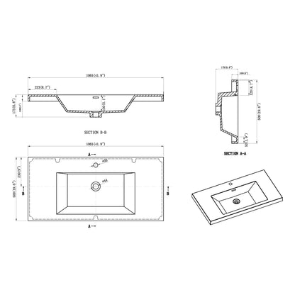 Nobel Acrylic Integrated Sink Vanity Top