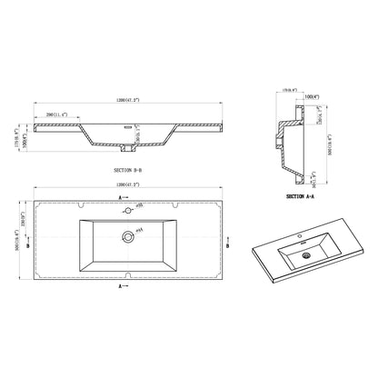 Nobel Acrylic Integrated Sink Vanity Top