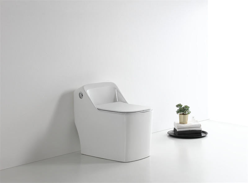 Percy one-piece square toilet in white vitreous china