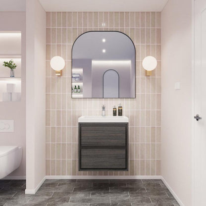 Sage 24" Wall Mounted Bathroom Vanity with Reinforced Acrylic Integrated Sink Top