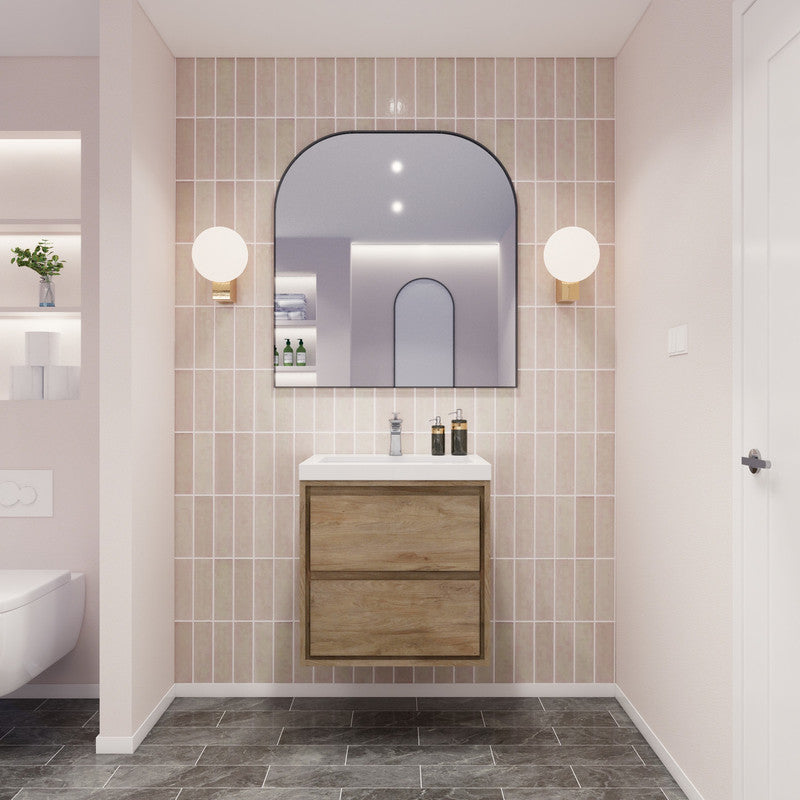Sage 24" Wall Mounted Bathroom Vanity with Reinforced Acrylic Integrated Sink Top
