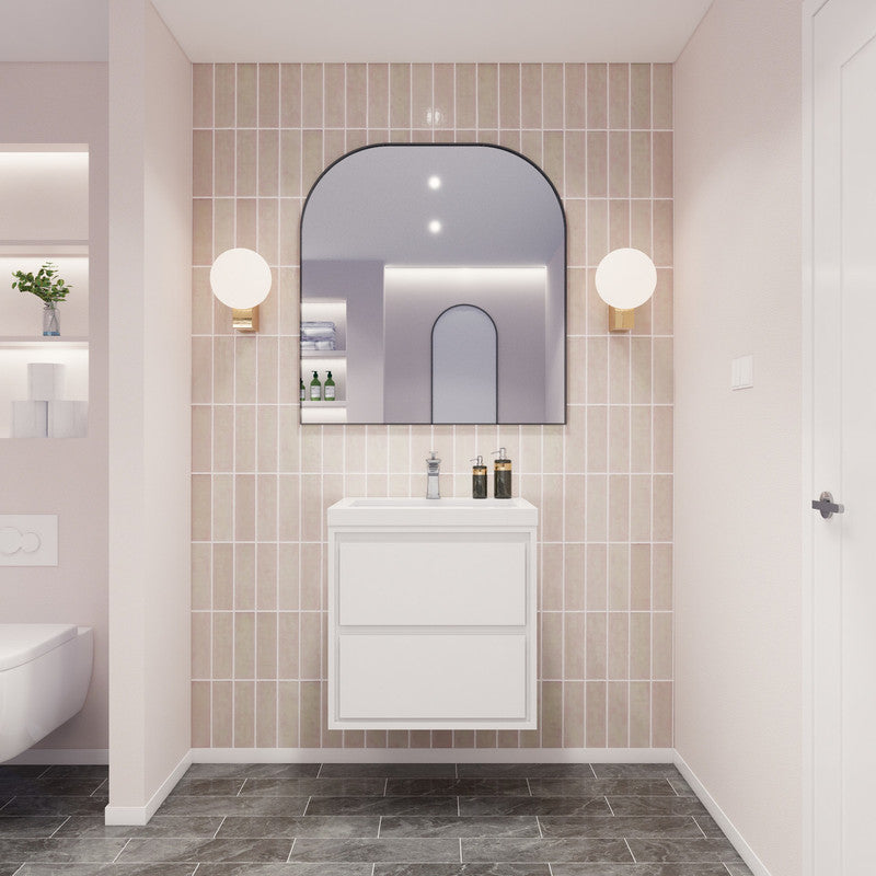 Sage 24" Wall Mounted Bathroom Vanity with Reinforced Acrylic Integrated Sink Top