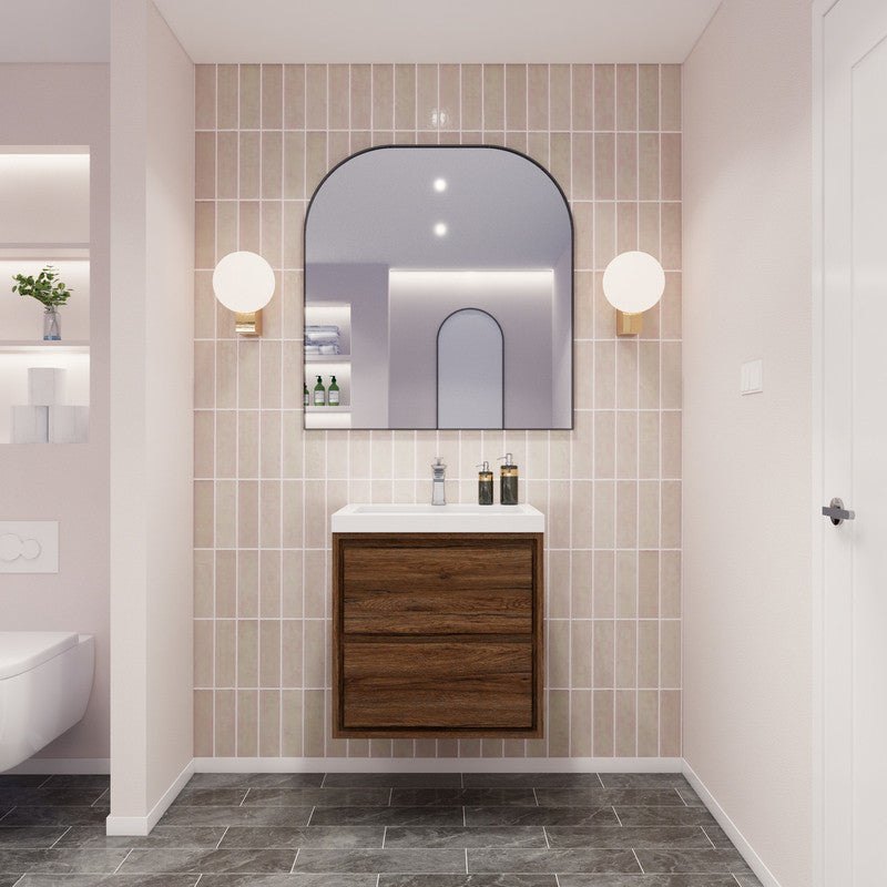 Sage 24" Wall Mounted Bathroom Vanity with Reinforced Acrylic Integrated Sink Top