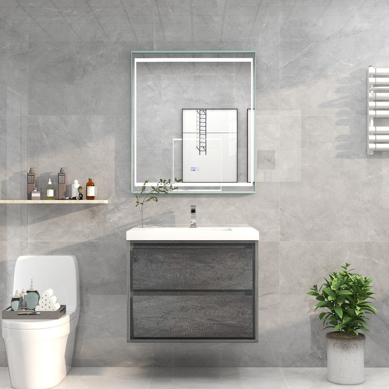 Sage 30" Wall Mounted Bathroom Vanity with Reinforced Acrylic Integrated Sink Top