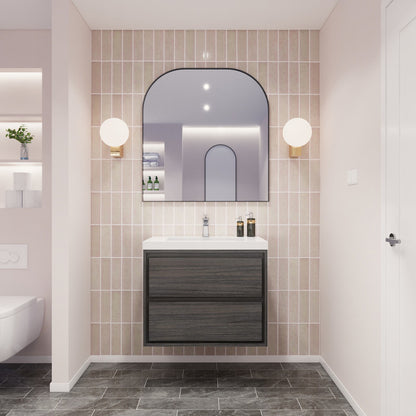 Sage 30" Wall Mounted Bathroom Vanity with Reinforced Acrylic Integrated Sink Top