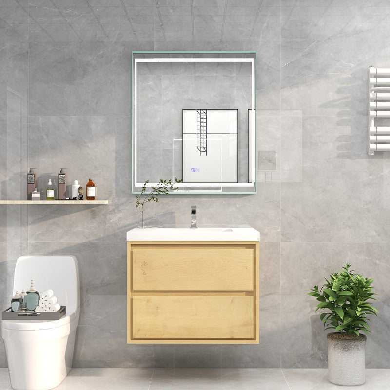 Sage 30" Wall Mounted Bathroom Vanity with Reinforced Acrylic Integrated Sink Top