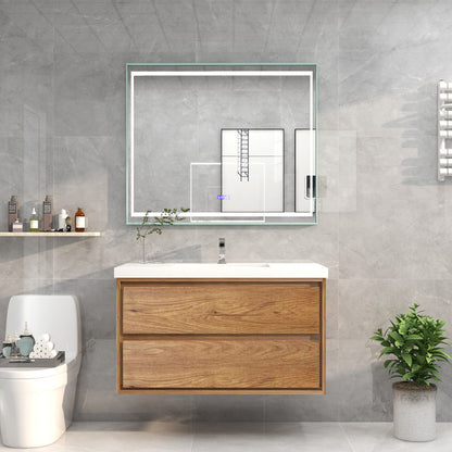 Sage 42" Wall Mounted Bathroom Vanity with Reinforced Acrylic Integrated Sink Top