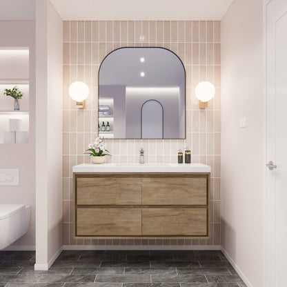 Sage 48" Wall Mounted Bathroom Vanity with Reinforced Acrylic Integrated Sink Top