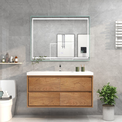 Sage 48" Wall Mounted Bathroom Vanity with Reinforced Acrylic Integrated Sink Top