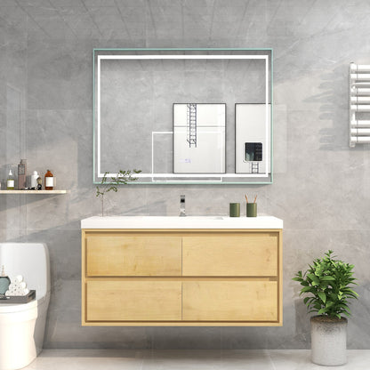 Sage 48" Wall Mounted Bathroom Vanity with Reinforced Acrylic Integrated Sink Top