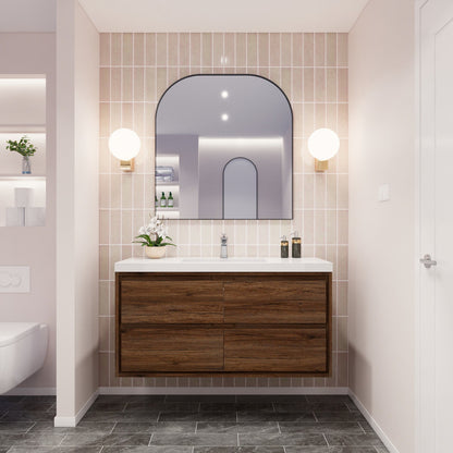 Sage 48" Wall Mounted Bathroom Vanity with Reinforced Acrylic Integrated Sink Top