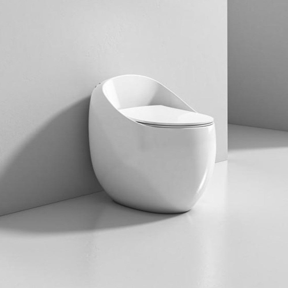 Sylvan one-piece round toilet in white vitreous china