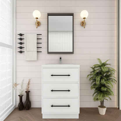 Victoria 24" Freestanding Bathroom Vanity with Reinforced Acrylic Integrated Sink Top