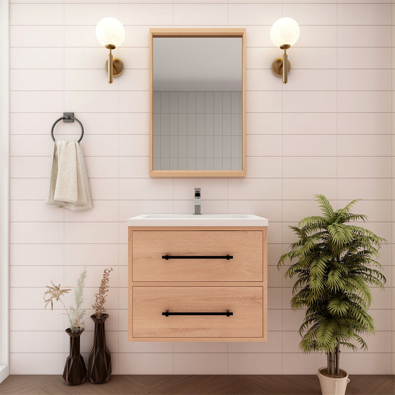 Victoria 24" Wall Mounted Bathroom Vanity with Acrylic Integrated Sink Top