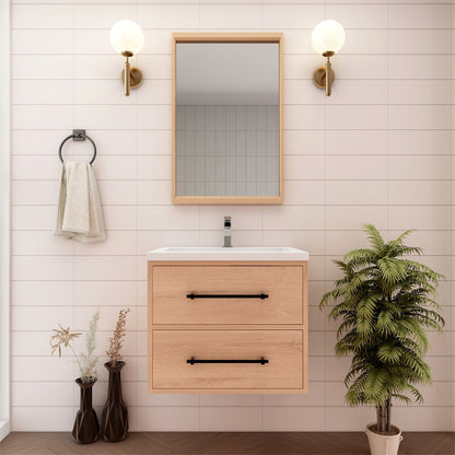 Victoria 24" Wall Mounted Bathroom Vanity with Acrylic Integrated Sink Top